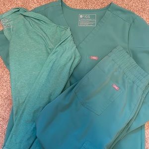 Light green figs scrubs with matching undershirt